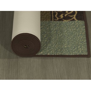 Ottomanson Ottohome Collection Contemporary Damask Design Area Rugs and Runners with Non-Skid (Non-Slip) Rubber Backing, Brown   555756423